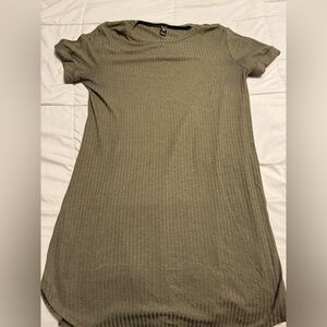 Windsor army green ribbed Tshirt dress